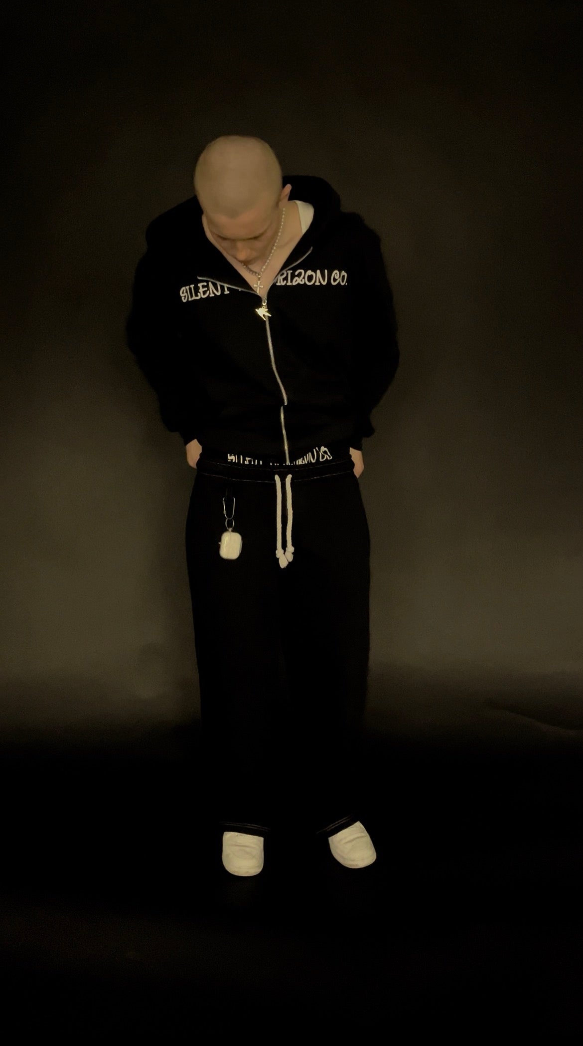 Double Waist Pants - Black-White