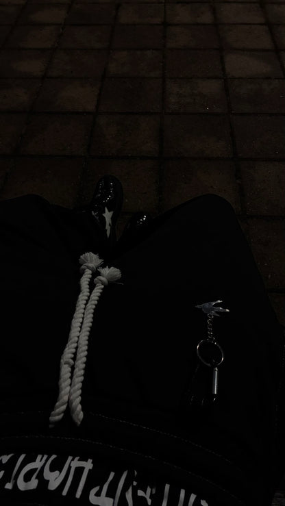 Double Waist Sweatpants - Black-White